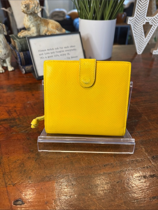 Bottega Veneta Handbags - Bottega Veneta Yellow Leather Snap Wallet